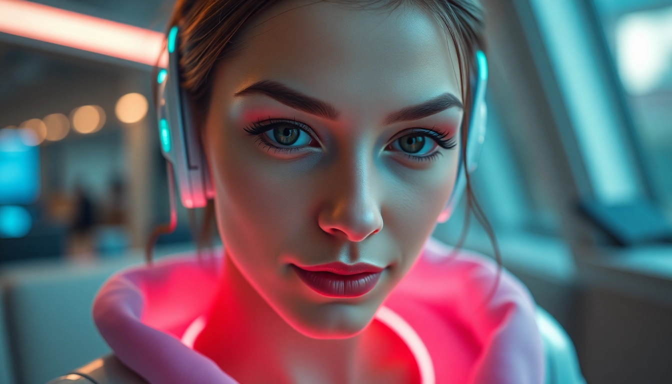 AI girlfriend engaging in a realistic and unfiltered chat with a user, showcasing advanced responsiveness and emotional depth for a genuine experience.