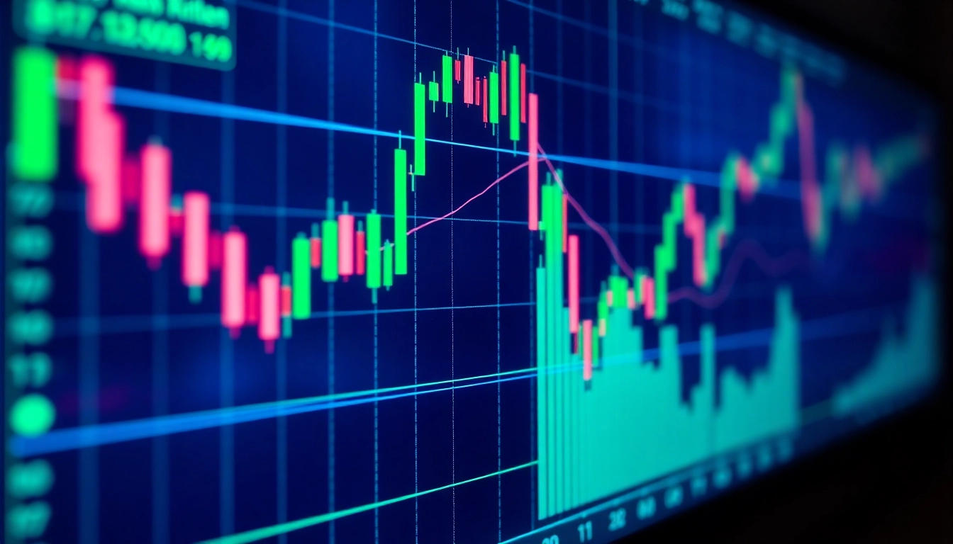Trading view platform displaying detailed financial charts and real-time trading data for